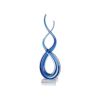 20" Clear and Blue Murano Glass Modern Abstract Tabletop Sculpture