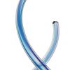 11" Clear and Blue Murano Glass Modern Abstract Tabletop Sculpture
