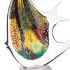 17" Red and Yellow Murano Glass Fish Figurine Tabletop Sculpture