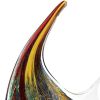 17" Red and Yellow Murano Glass Fish Figurine Tabletop Sculpture