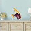 16" Black and Red Murano Glass Fish Figurine Tabletop Sculpture