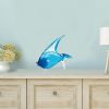 16" Blue Murano Glass Fish Figurine Tabletop Sculpture