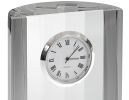 5" Silver Crystal Table Clock