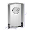 5" Silver Crystal Table Clock