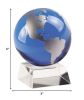 5" Clear and Blue Crystal Modern Abstract Tabletop Sculpture