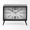 11" Black And White Metal Table Clock
