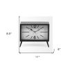 11" Black And White Metal Table Clock