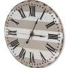 3" Gray And White Metal Analog Round Wall Clock
