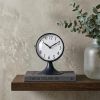 Blue Metal Glass Dome Desk   Table Clock