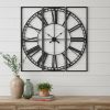60" Round and Square Industrial Style Wall Clock