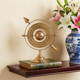 8" Bronze Metal Armillary Sphere Tabletop Sculpture