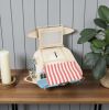 3.5" X 2.5" Blue And White Distressed Metal Tabletop Picture Frame