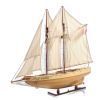 24" Brown Solid Wood Hand Painted Model Boat