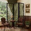 67" Green Solid Wood Panel Screen Room Divider
