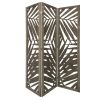 67" Gray Solid Wood Panel Screen Room Divider