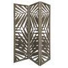 67" Gray Solid Wood Panel Screen Room Divider