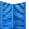 67" Light Blue Folding Three Panel Screen Room Divider