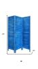 67" Light Blue Folding Three Panel Screen Room Divider