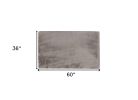 3' X 5' Gray Shag Hand Knotted Area Rug