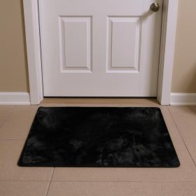 3' X 5' Black Faux Fur Area Rug