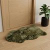 2' X 3' Dark Green New Zealand Lambs Wool Area Rug