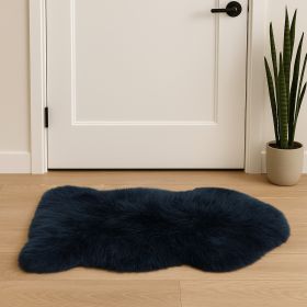 2' X 3' Navy New Zealand Natural Sheepskin Rug