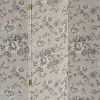 71" Beige and Black Fabric Folding Three Panel Screen Room Divider