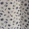 71" Blue and Beige Fabric Folding Three Panel Screen Room Divider
