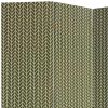 71" Green Fabric Folding Three Panel Screen Room Divider