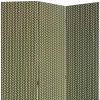 71" Green Fabric Folding Three Panel Screen Room Divider
