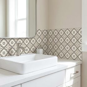 4" X 4" Black And White Mosaic Peel And Stick Removable Tiles