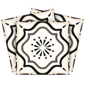 7" x 7" Black And White Peel And Stick Removable Tiles
