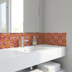 6" X 6" Mediterranean Brights Mosaic Peel And Stick Removable Tiles