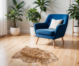 2' X 3' Beige Genuine Sheepskin Area Rug