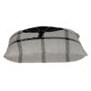 20" Gray And White Pumpkin Plaid Cotton Throw Pillow