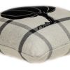 20" Gray And White Pumpkin Plaid Cotton Throw Pillow