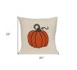 20" Ivory And Orange Pumpkin Cotton Throw Pillow