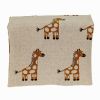 32" X 40" Orange And White Cotton Giraffe Plush Baby Blanket