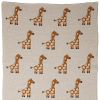 32" X 40" Orange And White Cotton Giraffe Plush Baby Blanket