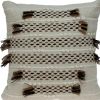 Creamy Beige Textured Throw Pillow