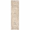 8' Beige And Ivory Medallion Runner Rug
