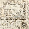 8' Beige And Ivory Medallion Runner Rug