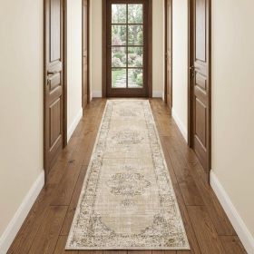 12' Beige And Ivory Runner Rug