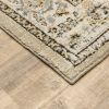 7' X 9' Beige And Ivory Center Jewel Area Rug