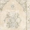 7' X 9' Beige And Ivory Center Jewel Area Rug
