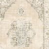 9' X 12' Beige And Ivory Center Jewel Area Rug