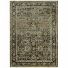 4' X 6' Green And Brown Floral Area Rug
