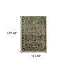 10' X 14' Green And Brown Floral Area Rug