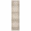 2' X 8' Beige And Ivory Medallion Runner Rug