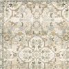 9' X 12' Beige And Ivory Medallion Area Rug